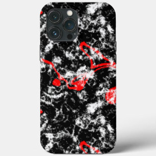 Rood, Wit en Zwart Marmer Abstract iPhone 13 Pro Max Hoesje