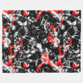 Rood, Wit en Zwart Marmer Abstract Fleece Deken (Voorkant (Horizontaal))