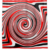 Rood wit en zwart psychedelisch ontwerp douchegordijn (Voorkant)