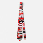 Rood wit en zwart psychedelisch ontwerp stropdas (Voorkant)