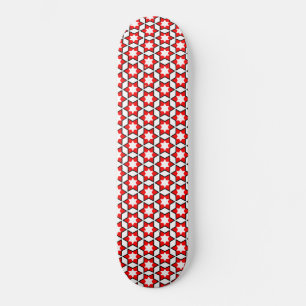 Rood wit en zwart Star-patroon Skateboard
