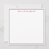 Rood, wit en zwart, stijlvol, modern bedankkaart (Voorkant)