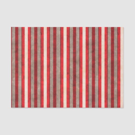 Rood wit en zwart Striped Patroon Tissuepapier (Voorkant)