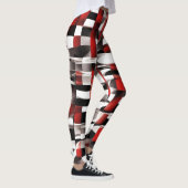 Rood, Wit en Zwart Variatie Geruite Leggings (Rechts)