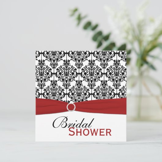 Rood, Wit en Zwart Vrijgezellenfeest nodigt uit Kaart (Staand voorkant)