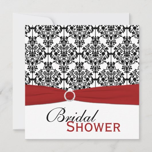 Rood, Wit en Zwart Vrijgezellenfeest nodigt uit Kaart (Voorkant)