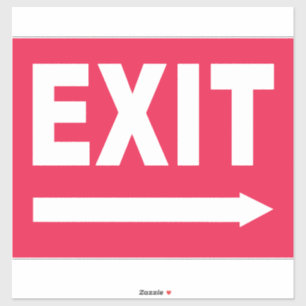 Rood & Wit Exit Sign Sticker
