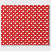 Rood Wit Extra Groot Stippenpatroon Cadeaupapier (Vlak)