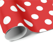 Rood Wit Extra Groot Stippenpatroon Cadeaupapier (Rol Hoek)