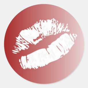 Rood wit fade lippen smooch kiss stickers