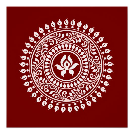 Rood & Wit Festief Rangoli Perfect Poster (Voorkant)