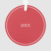 Rood & Wit Foto Kerst Vakantie Ornament (achterkant)