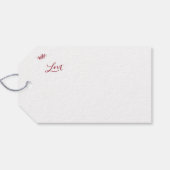 Rood wit fotoscript Kerstmis Cadeaulabel (Achterkant Horizontaal)