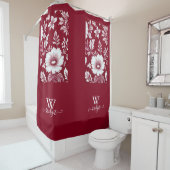 rood & wit frans Elegant Chinoiserie Douchegordijn (In situ)