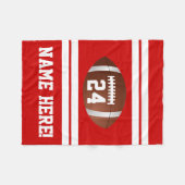 Rood Wit Gepersonaliseerde Naam Team Kleuren Footb Fleece Deken (Voorkant (Horizontaal))