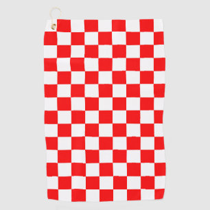 Rood wit geruit controlepatroon golfhanddoek