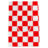 Rood wit geruit controlepatroon medium cadeauzakje (Achterkant)