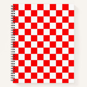Rood wit geruit controlepatroon notitieboek