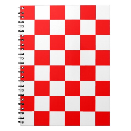 Rood wit geruit controlepatroon notitieboek (Voorkant)