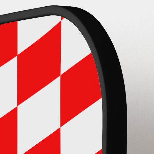 Rood wit geruit controlepatroon pickleball paddle (Links Detail)