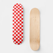 Rood wit geruit controlepatroon skateboard (Voorkant)