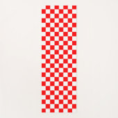 Rood wit geruit controlepatroon yogamat (Voorkant)