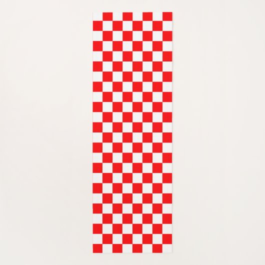Rood wit geruit controlepatroon yogamat (Achterkant)