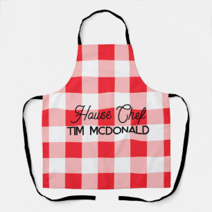 Rood Wit Geruit Gingham HUISHOUDKUNDIGE Schort