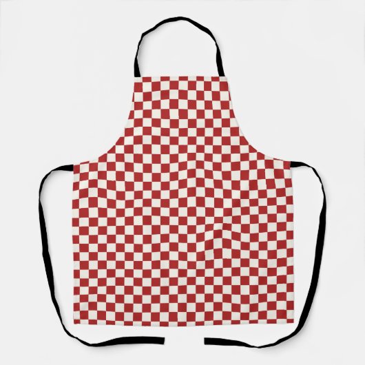 Rood Wit Geruit Gingham Patroon Schort (Voorkant)