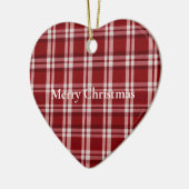 Rood wit geruit keramisch ornament (Links)