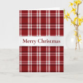 Rood Wit Geruit Kerstmis Kaart (Gele Bloem)