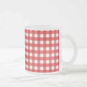 Rood-wit geruit matglas koffiemok