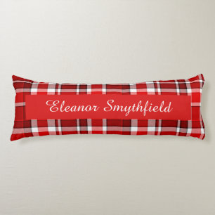 Rood Wit geruite Tartan Custom Lichaamskussen