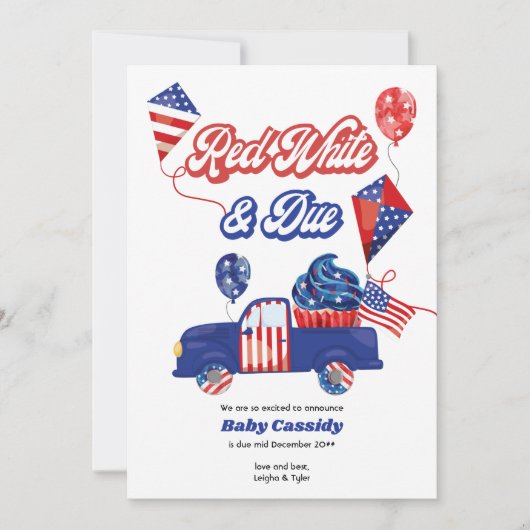 Rood wit & geschikt geslacht Neutraal Patriottisch Aankondiging (Voorkant)