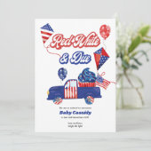 Rood wit & geschikt geslacht Neutraal Patriottisch Aankondiging (Staand voorkant)
