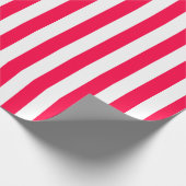 Rood Wit Gestreept Elegant Sjabloon Kerst Cadeaupapier (Hoek)