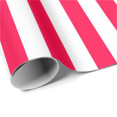 Rood Wit Gestreept Elegant Sjabloon Kerst Cadeaupapier (Rol Hoek)