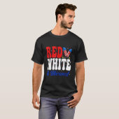 rood wit gezegend 4 juli patriottisch t-shirt (Voorkant volledig)