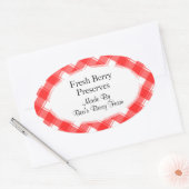 Rood Wit Gingham Plaid Custom Inblikken Stickers (Envelop)