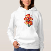 Rood & Wit Gladiolus Vector Art – Elegant Modern Hoodie (Voorkant)