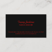 Rood wit glitter damask aangepaste visitekaartjes (Achterkant)