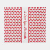 Rood wit glitter Heart Personaliseer Valentijnsdag Fleece Deken (Voorkant (Horizontaal))