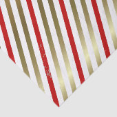 Rood, wit, goud, diagonaal gestreept weefsel papie tissuepapier (Detail)