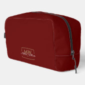 Rood Wit Goud Monogram Naam Script Toilettasje (Rechterhoek)