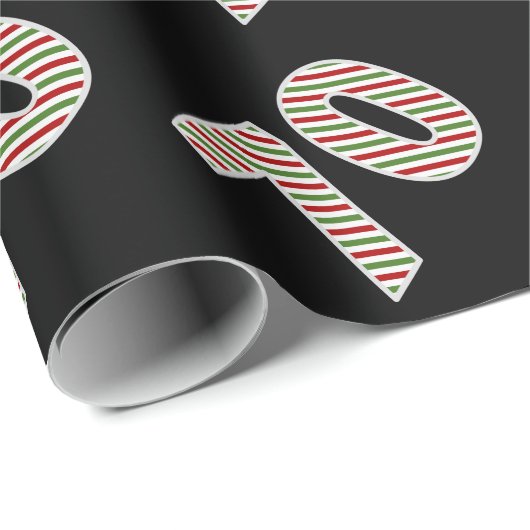 Rood, wit, groen "70" 70e evenement op kerstdag cadeaupapier (Rol Hoek)