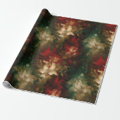 Rood Wit Groen Bloemen Cadeaupapier (Uitgerold)
