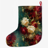 Rood Wit Groen Bloemen Grote Kerstsok (Achterkant)