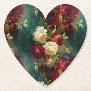 Rood Wit Groen Bloemen Kartonnen Onderzetters