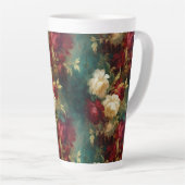 Rood Wit Groen Bloemen Latte Mok (Rechterhoek)