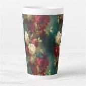 Rood Wit Groen Bloemen Latte Mok (Voorkant)